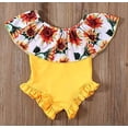 thumbnail image 4 of Styles I Love Baby Girls Sunflower Yellow Ruffle One-Piece Swimsuit Bathing Suit Beach Swimwear with Headband 2pcs Set, 4 of 8