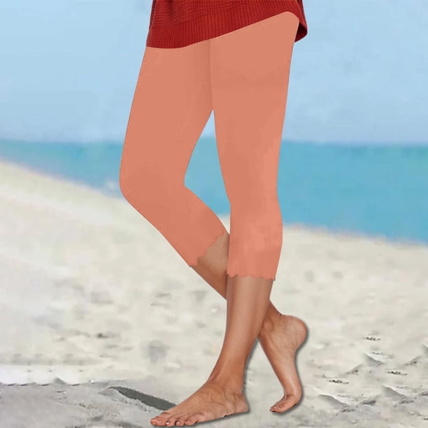 MKLEKYY Vestido deportivo para mujer, pantalones casuales con ribete de encaje, capris para el hogar, ocio, primavera y verano, pantalones cómodos y elegantes.