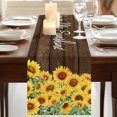 thumbnail image 3 of Table Runners 70 Inches Long Dress Scarves, Sunflowers Farmhouse Coffee/Dining/Kitchen Table Decor, Holiday Table Runner, Wooden Yellow Summer Botanical Elegant Pastoral 13x70 Inch, 3 of 9