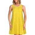thumbnail image 1 of Fotbe Yellow Glitter Vestido de Verano sin Mangas para Mujer – Vestido Midi Línea A, Estilo Camiseta Floral, Vestido Playero Casual y Fluido, 1 of 7