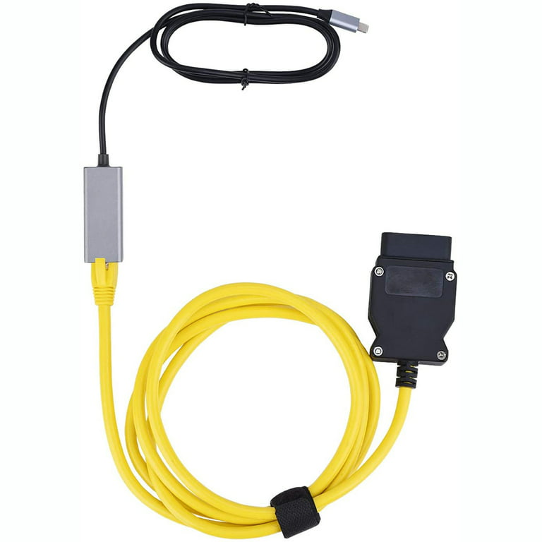 OBD to Ethernet ，ENET Rj45 Cable ethernet Connector Tools to OBD2 Cable  Coding F-Series, 6.6ft/2M Cable