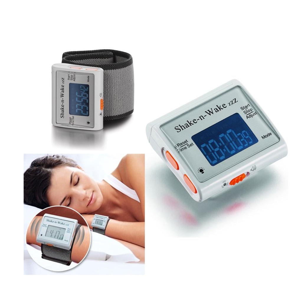 Silent Vibrating Personal Alarm Clock Shake N Wake Wrist Watch Digital