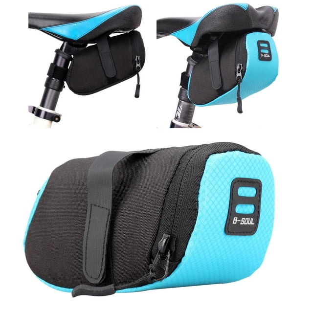 Bolsa de sillín de bicicleta Baoblaze impermeable portátil debajo del asiento Azul