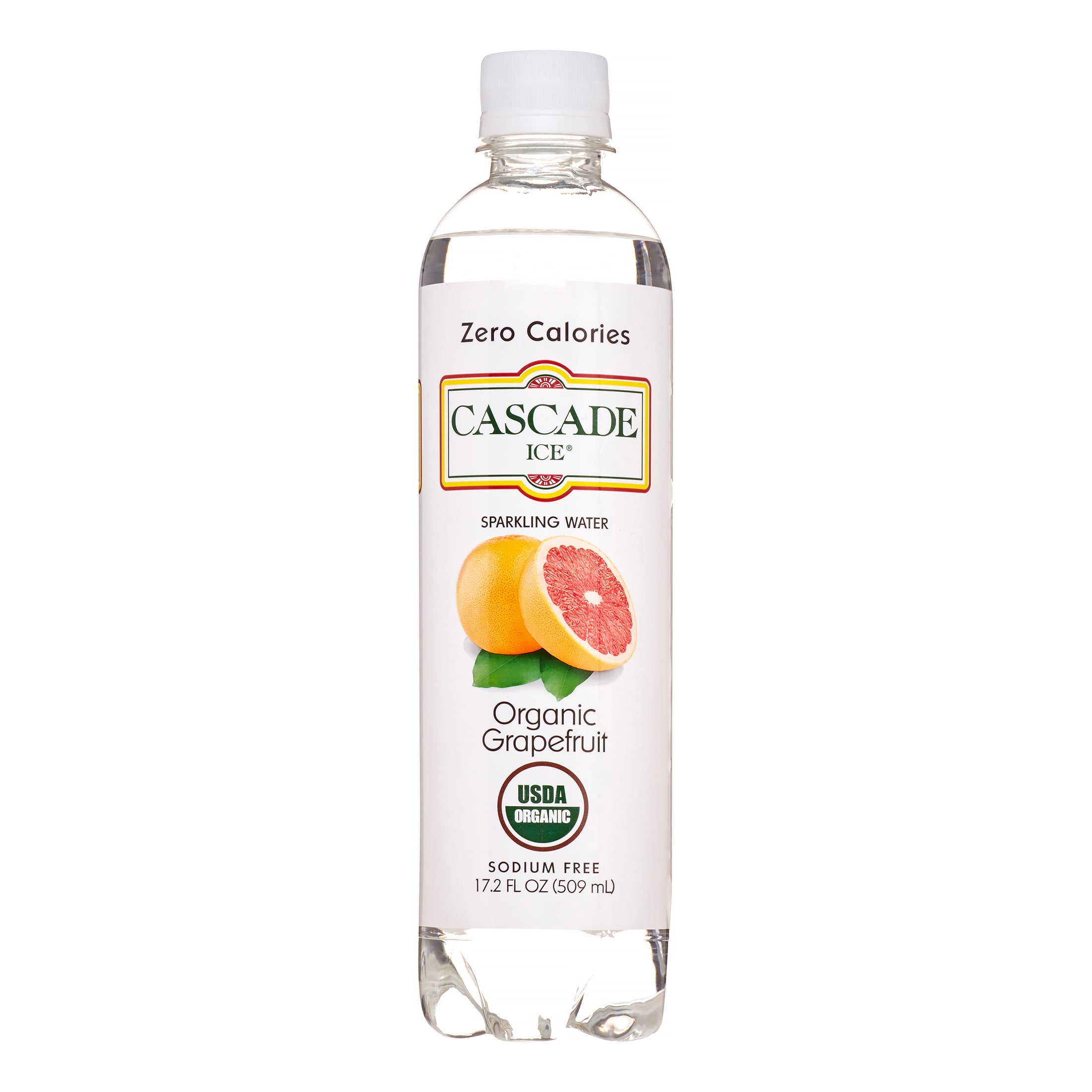 Cascade Ice Organic Sparkling Water, Grapefruit, 17.2 Oz (Case of 12