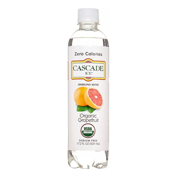 Cascade Ice Organic Sparkling Water, Grapefruit, 17.2 Oz (Case of 12