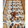 thumbnail image 2 of Bohemian Stair Treads for Wooden Steps Indoor Runner Rug Carpet, Boho Botanical Palm Leaf Abstract Geometric 15 Pieces Peel and Stick Staircase Step Treads Covers Washable Throw Door Mats, 30"x8", 2 of 5