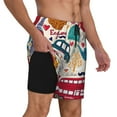 thumbnail image 2 of Fotbe London Symbols Men’s Swim Trunks Quick Dry Swim Shorts Board Shorts with Mesh Lining-XX-Large, 2 of 9