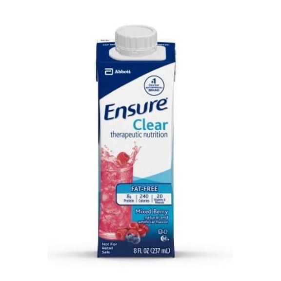 Ensure Clear Therapeutic Nutrition, Mixed Berry, 8 Ounce Cartons - 1/Case of 32