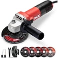 thumbnail image 1 of Restored DCK Angle Grinder,4-1/2-Inch,6.7Amp Cut off Tool Grinder,11,800 RPM with 2 Safety Guards,6-Piece Discs(2 Cutting/2 Grinding/2 Flap Discs),Professional Angle Grinder for Metal,Wood (Refurbished), 1 of 8