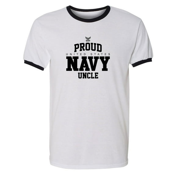 Proud United States Navy UNCLE Adult Short Sleeve Ringer T-shirt