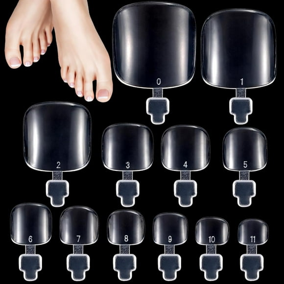 shiyou-False Nail for Toes Natural Fake Toe Nail Art Tips Clear Acrylic Toe Nail Nail Art Design Fake French Tip Toe Nails for Women Girls Short Fake Toe Nails Big Toe Tips Press on Toenails (120pcs)