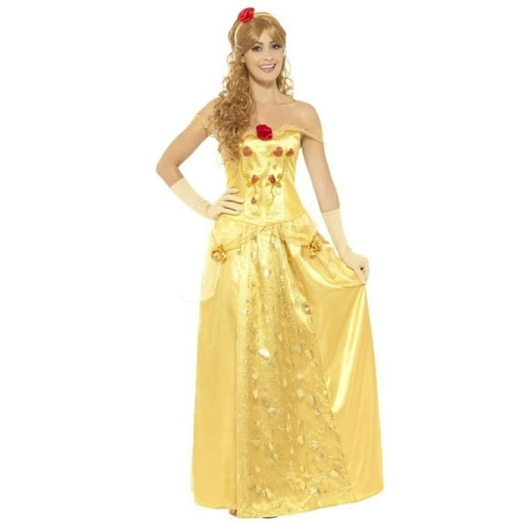 40" Gold and Red Princess Women Adult Halloween Costume - Medium