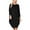 Black, variant on Women's Plus Size Round Neck Draped Side 3/4 Dolman Sleeves Dress
