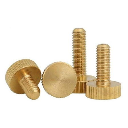 

LHX20PCS/LOT M3 M4 M5 M6 Knurled Brass Flat Head Hand Tighten Thumb Screws (Size : M4X10 20PCS)-0810