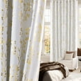 thumbnail image 3 of NICETOWN 100% Blackout Curtains 84 Inch Length Gold White Foil Branch Grommet Full Room Darkening Curtains, Thermal Panels Curtains for Bedroom & Living Room, 2 Panels, 3 of 9