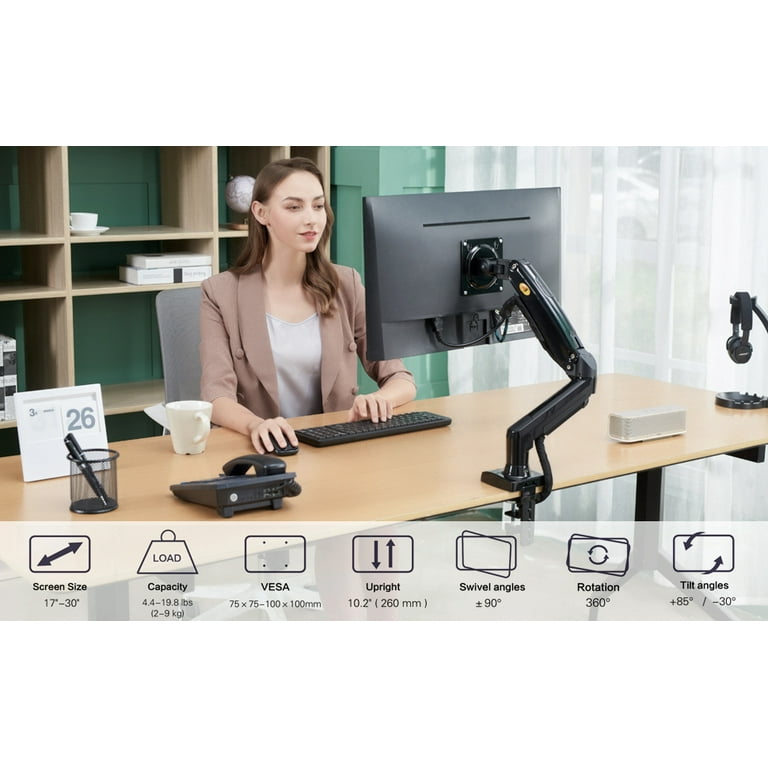 Monitor Desk Mount Stand Full Motion Swivel Monitor Arm with Gas