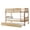 White Oak-Trundle, variant on URTR Twin Over Twin Bunk Bed with Trundle, Convertible into Twin Size Beds, Rubber Wood Twin Bunk Bedframe with Ladder and Safety Guardrails, White