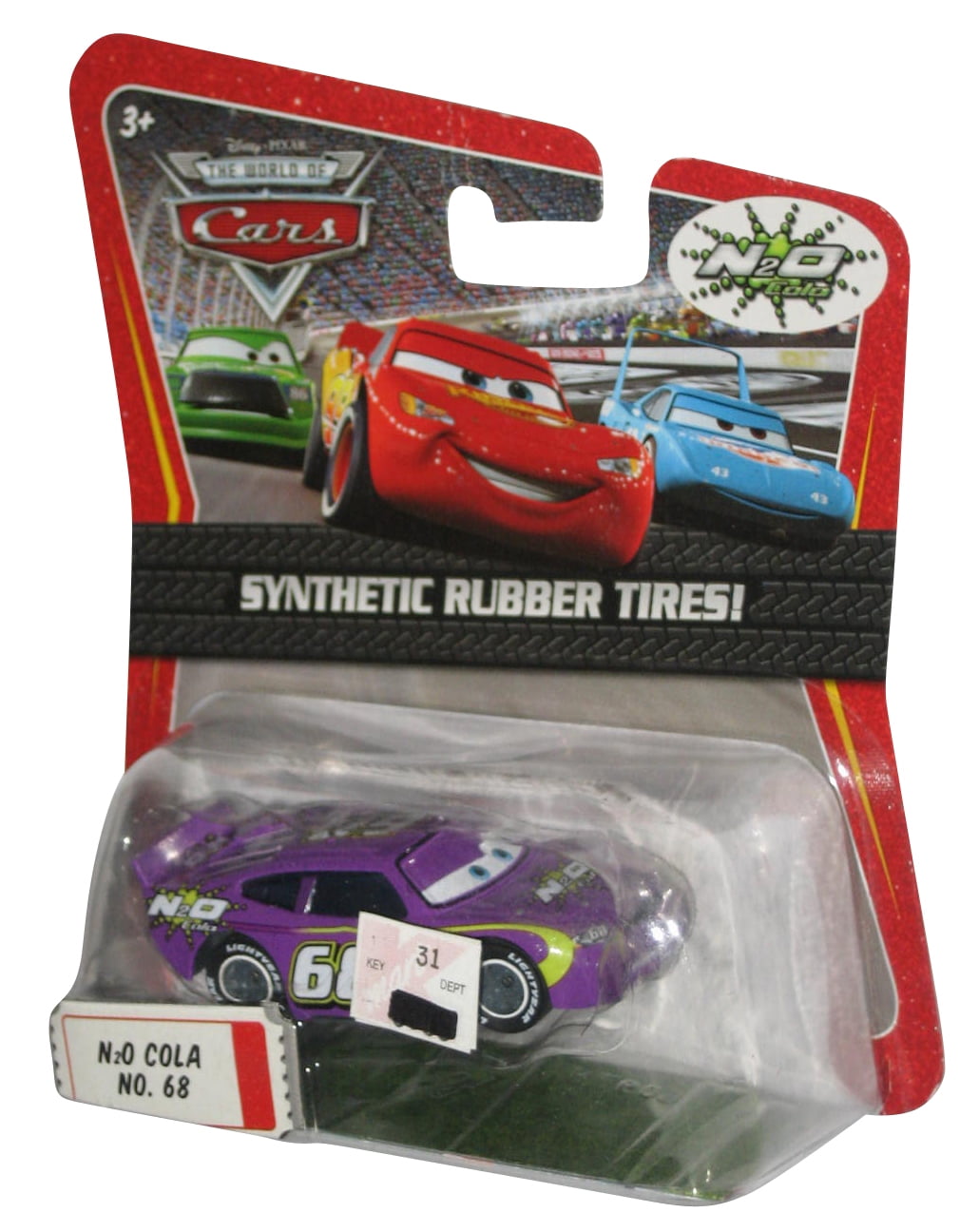 Disney Cars Movie N2O Cola No. 68 Synthetic Rubber Tires Die Cast Toy