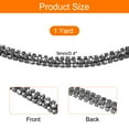 thumbnail image 2 of 1 Yard 3 Rows Rhinestone Close Chain Trim Black Rhinestone with Grey Base, 2 of 6
