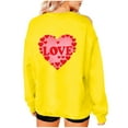 thumbnail image 4 of Womens Valentines Oversized Sweatshirt Long Sleeve Heart Love Graphic Shirts Crewneck Cute Pullover Sweater Tops, S Yellow, 4 of 7