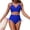 Royal Blue #073, variant on Womens High Waisted Bikini Sets Tummy Control Bralette Ruched Drawstring Tie Knot Adjustable Straps for Beach Royal Blue S
