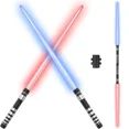 thumbnail image 5 of 4Pcs LED Lightsaber with Connector Sounds,7 Colors Changing LED Light Up Sword,Retractable Glow Sword Light, Portable Lightweight Light saber with Handle for Kids Christmas Role play, 5 of 10