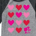 thumbnail image 3 of Barbie - Barbie Heart Grid - Toddler And Youth Raglan Graphic T-Shirt, 3 of 4