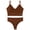 Orange, variant on huanledash 2 Pcs/Set Bra Panties Set Solid Color Breathable Sports Push Up V-shaped Lady Bra Briefs Inner Wear Clothes