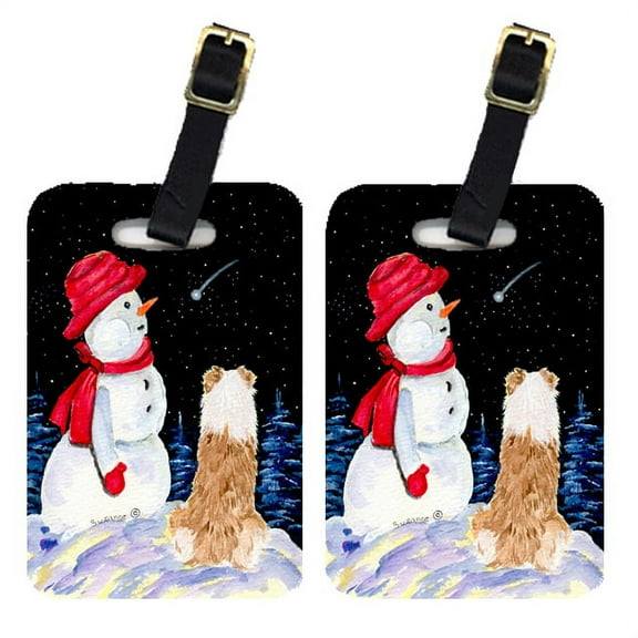 Pair of 2 Australian Shepherd Luggage Tags