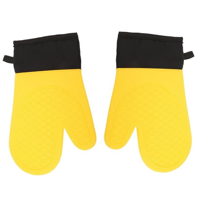 Manoplas De Cocina, Puños De Algodón De Silicona, Forro, Guantes Para Horno, Antideslizantes, Resistentes Al Calor, 2 Piezas Para Cocinar Panadería