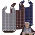 thumbnail image 1 of Baberos para Adultos GRKJGytech, Protector de Ropa Impermeable con Capturador de Migajas, Paquete de 3 Baberos Reutilizables para Ancianos, Hombres y Mujeres, 1 of 7