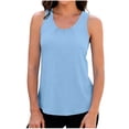thumbnail image 2 of ZHYou No Boundrie Women's Scoop Neck Tank Tops Lightweught Sleeveless Workout Loose Fit Pullover Casual Yoga Tops for Women Light Blue Size S, 2 of 7