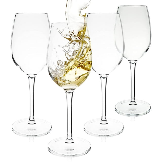 Cork Genius Unbreakable White Wine Glasses, Shatterproof and BPAFree