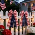 thumbnail image 4 of 4th of July Bowknot Wreath,Red White Blue Garland Bow With Streamers Creative Ornament for Indoor Outdoor Tree Topper Independence Day Party Decoration, 4 of 5