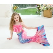 2026 Girls Swimming Mermaid Tail Sets Kids Mermaid Swimsuit Beawear 3-12Years