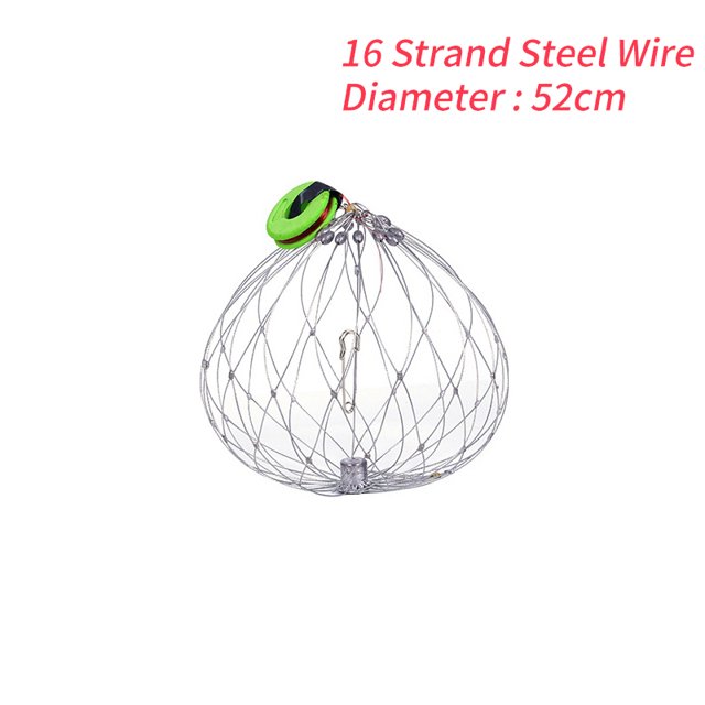 1 Pce Piège à Crabe Filet de Pêche Fermeture Automatique Piège à Crabe Cage de Capture Outils de Pêche Extérieur Piège en Acier Inoxydable Fil d'Acier 16 Brins