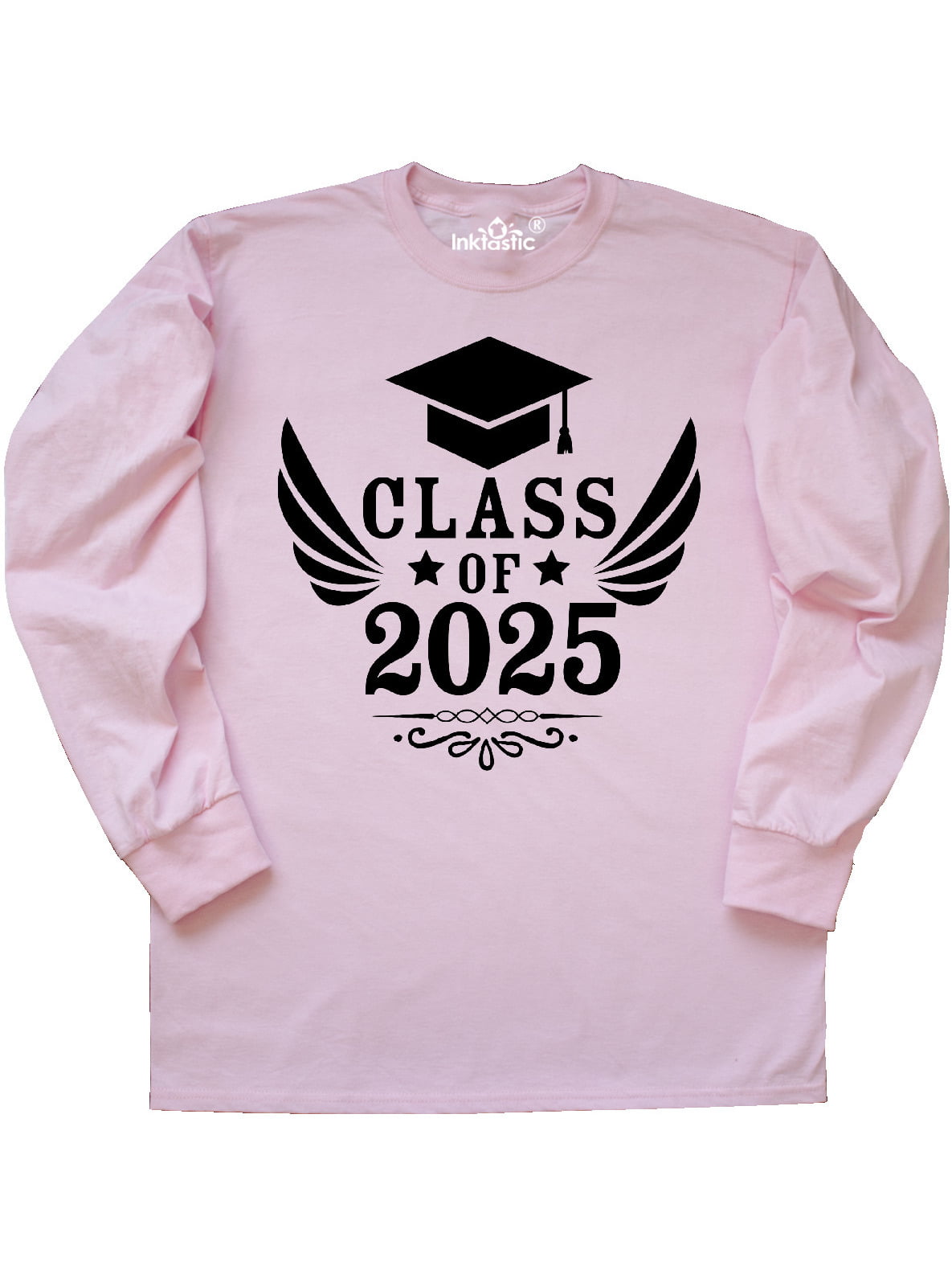 INKtastic - Class of 2025 with Graduation Cap and Wings Long Sleeve T ...