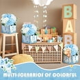 thumbnail image 6 of 6 Pcs Baby Shower Centerpieces for Table Baby Shower Flower Boxes Gender Reveal Party Favor Block Holder Rustic Table Display with Letters for Boy Neutra(Blue,Blue Floral), 6 of 7