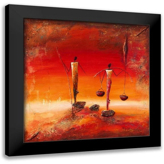 Marso 12x12 Black Modern Framed Museum Art Print Titled - Au coucher