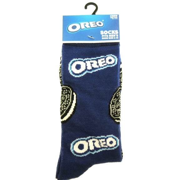 One Pair of OREO Crew Socks for Men Shoe Sizes 6 - 12