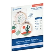 Printworks Vanishing Embroidery Transfers, for White/Light-Colored Fabrics, 5 Sheets, Inkjet, 8.5 x 11 (00536)