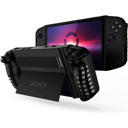 Protective Case for Lenovo Legion GO Accessories, TPU Case Cover with Grip for 2023 Lenovo Legion GO Handheld Gaming PC, Full Protection Shockproof Soft Skin for Legion Go Handheld Console, Black