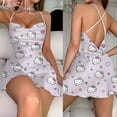 thumbnail image 2 of Vestido de verano de Hello Kitty para mujer, traje elegante con cuello redondo y ribete de lechuga, 2024, 2 of 5
