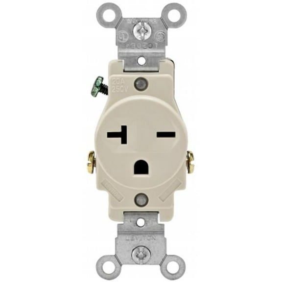 Light Almond 20 Amp Single Outlet Receptacle