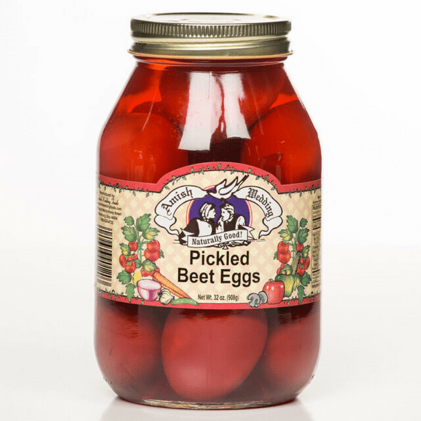 Amish Wedding Foods Pickled Red Beet Eggs, 3Pack 32 oz. Jars