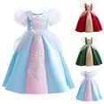 thumbnail image 1 of Zwiiyzr Robe en Tulle Scintillante Princesse pour Filles de 3 à 12 Ans, Robes à Paillettes pour Demoiselles d'Honneur, Longue, Ligne A, Robe de Bal de Mariage, Rouge, 1 of 9