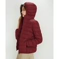 thumbnail image 4 of Wenseny Women’s Quilted Down Hooded Puffer Coat Warm Outdoor Parka Anorak Wine Red 2XL, 4 of 6