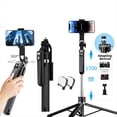 thumbnail image 2 of Trípode Extensible para Teléfono, Selfie con Luz de Relleno y Control Remoto Inalámbrico Bluetooth Desmontable para Smartphone., 2 of 5