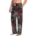thumbnail image 2 of Balery Skull and Red Roses print Men's Pajama Pants,Ultra Lightweight Pjs,Lounge Pant-Large, 2 of 9