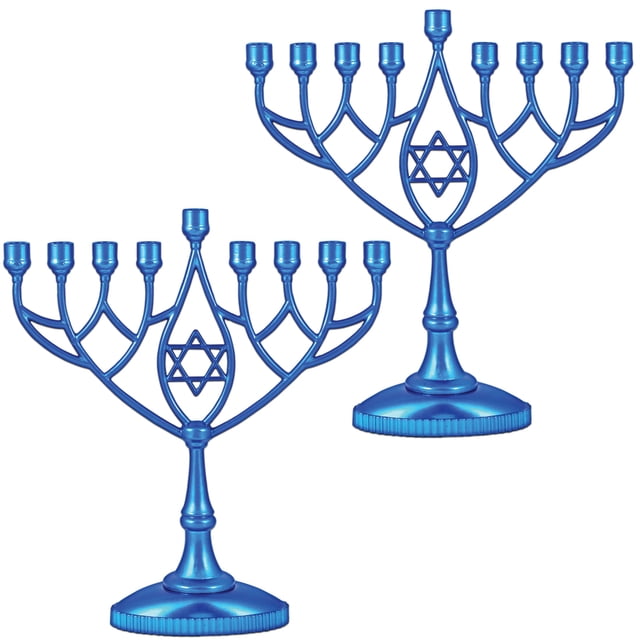 Portavelas Menorá Judaica Zion 23 cm Menorá de Janucá Pack 2